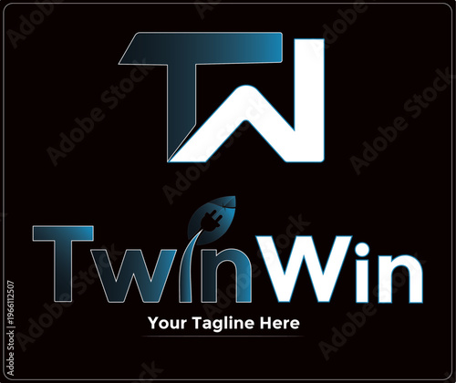 TW logo + Twin Win Logo design Company Logo design Brand logo Vector logo illustration design.