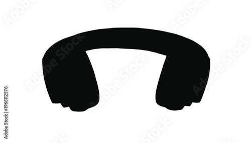 Neckband style wireless headset shown as a black silhouette against a clean white surface.