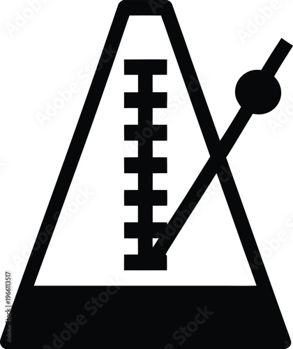 metronome pyramid shaped with swinging arm vector illustration on transparent background