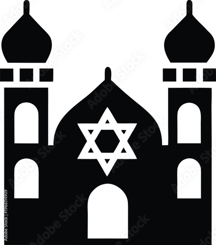 synagogue ark or star of david implied in vector illustration on transparent background