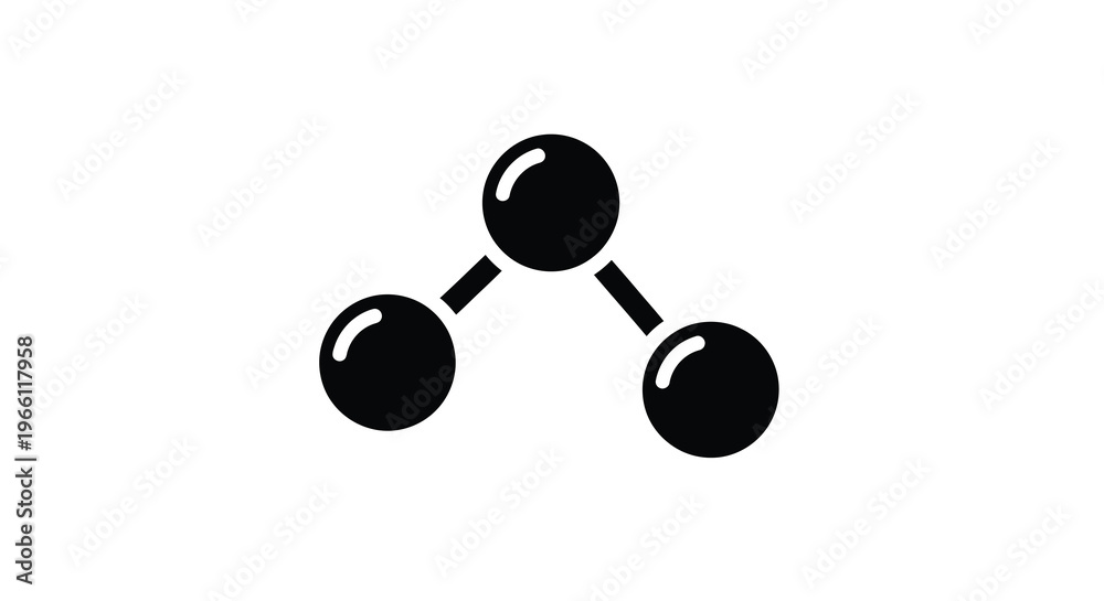 Φωτογραφία A simple black silhouette depicts a molecular structure with three connected sph