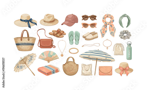 Chic summer accessories collection for a stylish vacation getaway