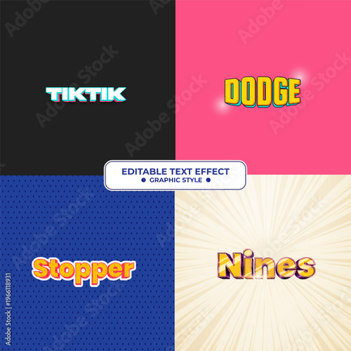 Set Editable Text Effects and Graphic Styles for Creative Design Projects.