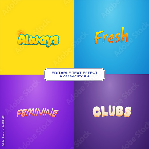 Set Editable text effect graphic style for Graphic Design.