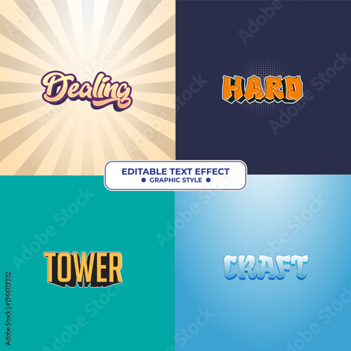 Template Editable Text Effect Set for Creative Graphic Design