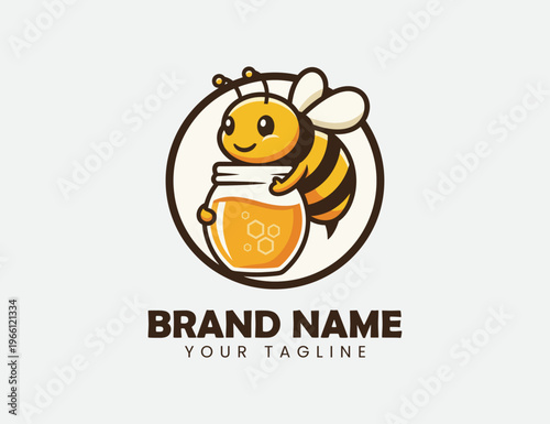 honey bee logo illustration design