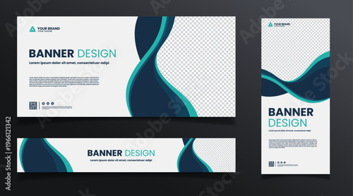 blue abstract background illustration banner template design