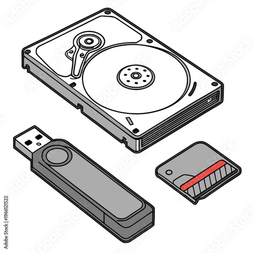 Hard drive, usb flash drive, and sd card