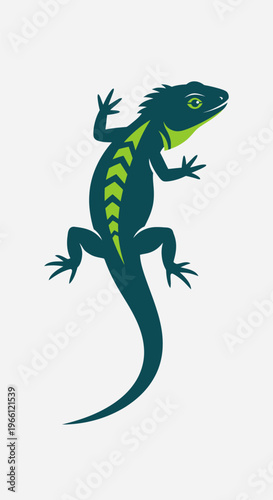 Green Lizard Cartoon Character.