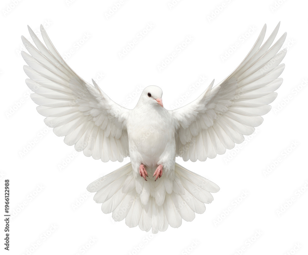 Obraz premium PNG Graceful white dove in flight
