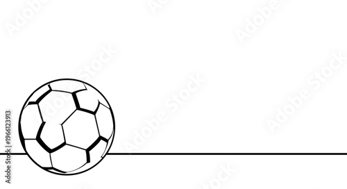 silhouette, soccer ball standing near the center line on the field. Soccer football, dynamic sport. Template design. vector illustration