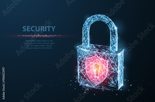 Unlocked padlock with glowing core. Cybersecurity breach, privacy risk, data vulnerability, hacked access, digital protection failure, secure network alert concept. Vector illustration