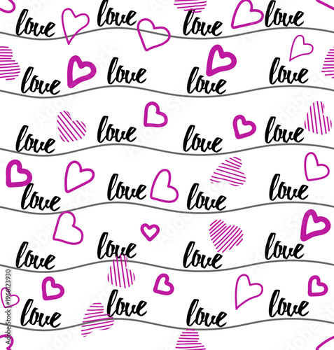 a  red heart.  black love . Template design.  banner, booklet. a pattern with hearts. cute decor. striped, rectangle. vector illustration.