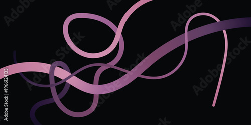 Elegant Colorful Abstract Flowing Line Art on Dark Background