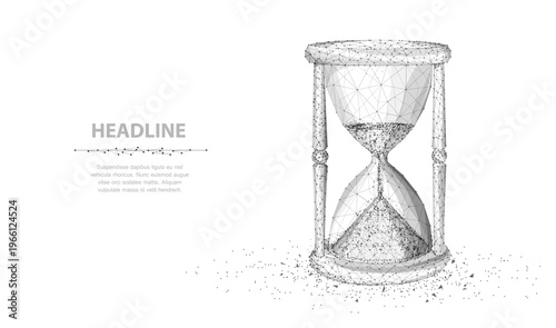 Sketch hourglass on white background. Time management, deadline pressure, countdown timer, urgency concept, sand clock symbol, business planning graphic illustration. Vector illustration
