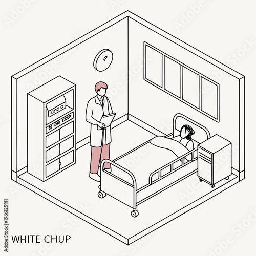 Doctor and patient in a hospital room