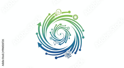 Eco Friendly Sustainable Green Energy Cycle.