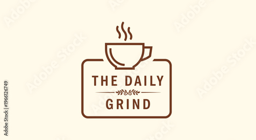 Brown coffee cup with steam rising.