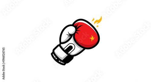 Fiery Boxing Glove with Star.