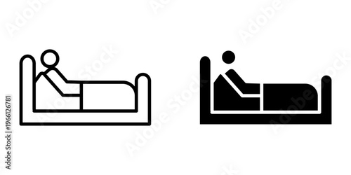 person lying in hospital icon vector
