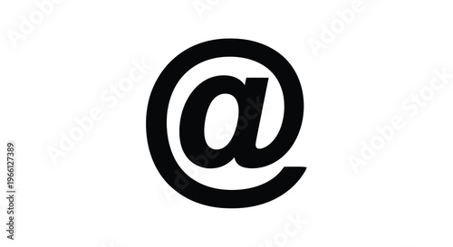 A stark black and white image displays the symbol a common indicator for at or email addresses high quality professional detailed