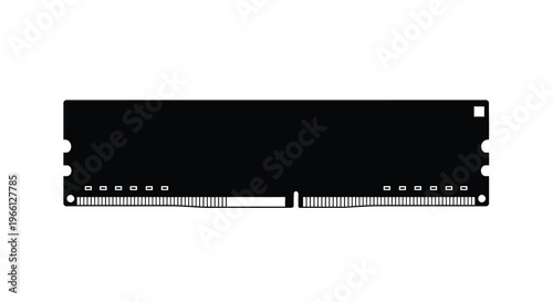 A simple black and white silhouette depicting a computer ram module a crucial component for data access high quality professional detailed