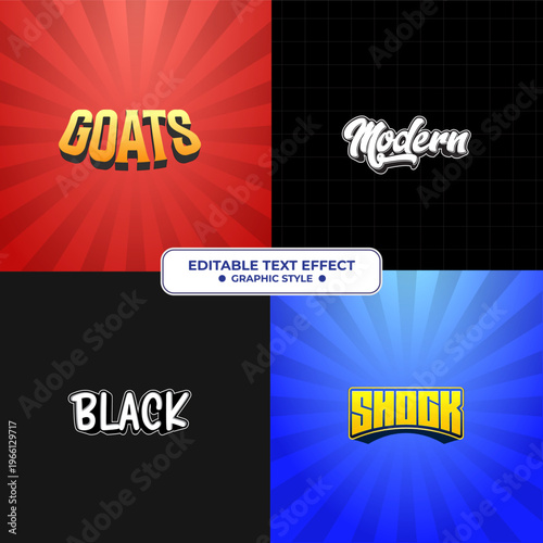 Set Editable Text Effect Styles - Graphic Design Resource