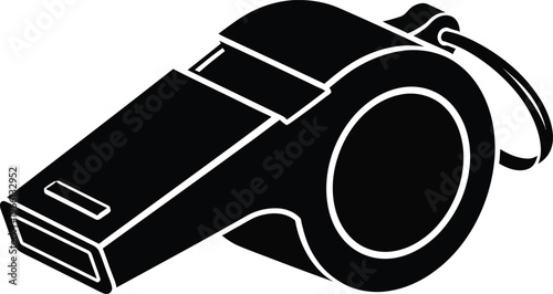 Referee Whistle Minimal Silhouette Illustration
