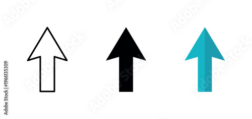 Three distinct upward pointing arrow icons representing progress and direction