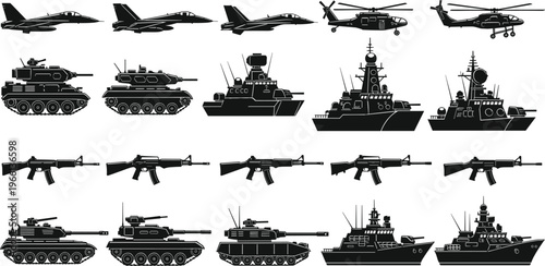 Set of black silhouettes showing human aging process from childhood to old age including a businessman walking and an elderly person with cane