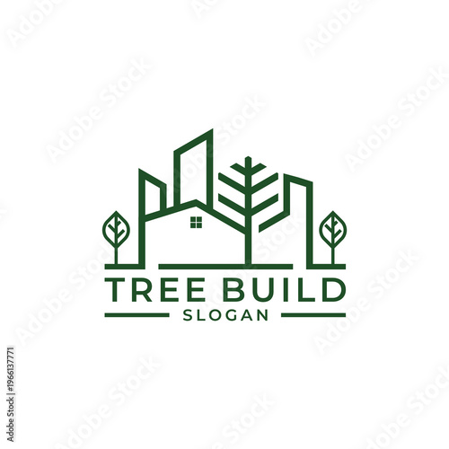 Innovative urban development concept blending natural elements with modern structures