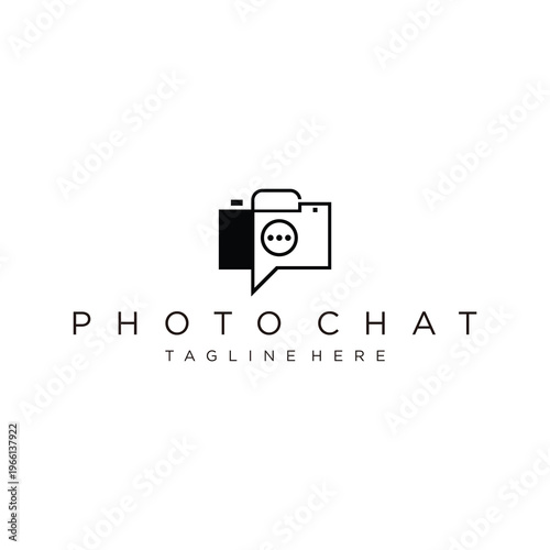 Sleek photography chat logo concept symbolizing communication and sharing moments