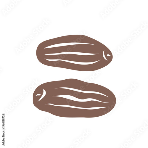 Turkish dried dates berries fruit. Hand drawn vector illustration isolated set. For cookbooks designs magazines, oriental coffee houses and dishware, holidays, postcards banners clip arts.