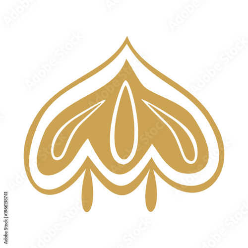 Turkish traditional ornament symbol golden. Hand drawn vector illustration isolated set. For fashion ware design magazines, oriental coffee houses and dishware, holidays postcards banners clip arts.