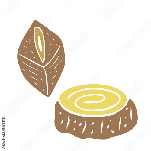 Turkish traditional sweet dessert with nuts. Hand drawn vector illustration isolated set. For cookbooks designs magazines, oriental coffee houses and bakery, holidays, postcards banners clip arts.