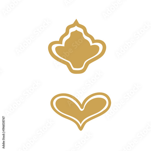 Turkish traditional ornament symbols golden. Hand drawn vector illustration isolated set. For fashion ware design magazines, oriental coffee houses and dishware, holidays postcards banners clip arts.