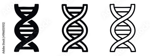 Vector DNA Icons for Genetic Research and Biological Concepts
