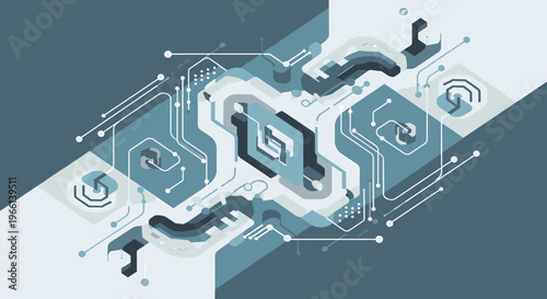 This minimalist image evokes a sense of technological connectivity and innovation. Ideal for use in web design, presentations, or articles about the f