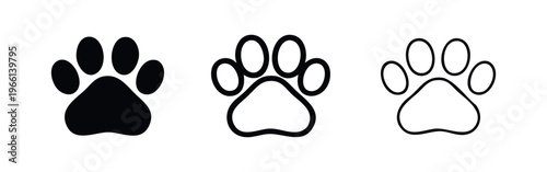 Pet Dog Bone Icon Set - Animal Chew Treat Symbol Collection