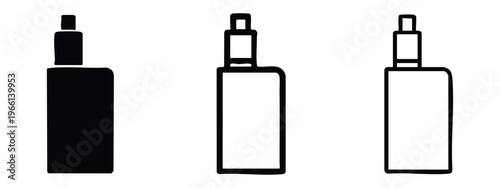 Vape and E-cigarette Device Icons Set, Electronic Nicotine Delivery Systems Symbol