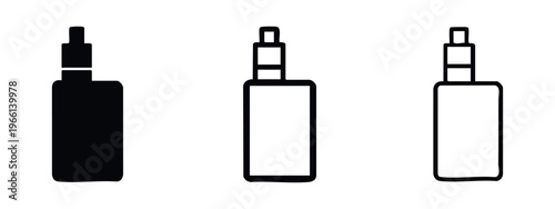 Vape and E-cigarette Device Icons Set, Electronic Nicotine Delivery Systems Symbol