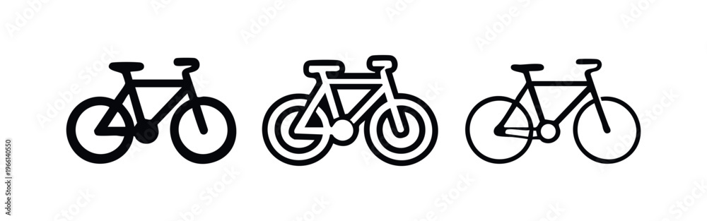 Fototapeta premium Bicycle Bike Icon Set Vector Illustration