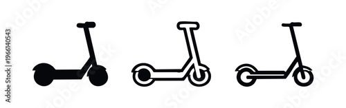 Electric Kick Scooter Icon Set Vector Illustration