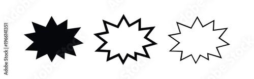 Starburst Burst Icon Set. Comic Explosion Effect and Promotion Vector Symbols.