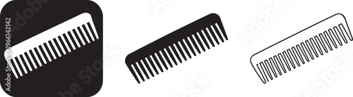 Plastic hair comb icon bold silhouette vector.