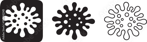 Bacteria germ icon bold silhouette vector design.