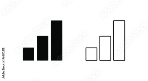 a black and white bar graph with four bars Vector