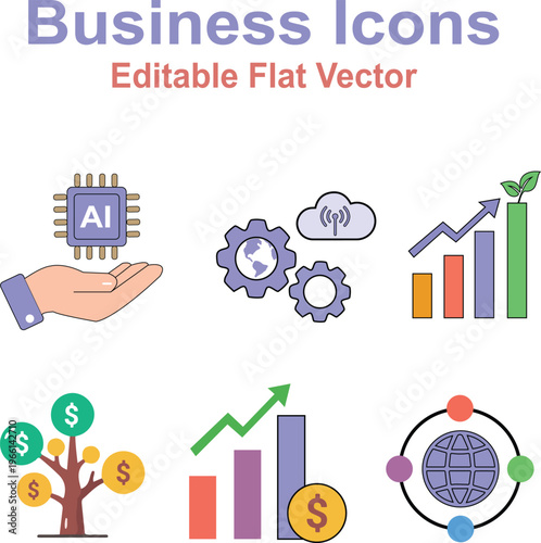 Business icon set for designers and developers.