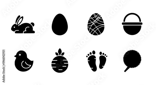 A Delightful Collection of Easter Day Symbols and Holiday Celebration Icons