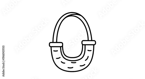 Minimalist Line Art Empty Basket Icon for Ester Day Celebrations and Spring Holiday Designs